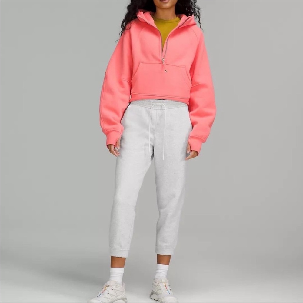 Lululemon Raspberry Cream half zip scuba